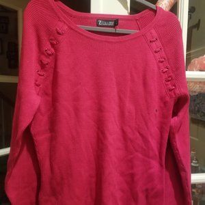 New York & Co 7th Avenue Pink Ribbed knit sweater